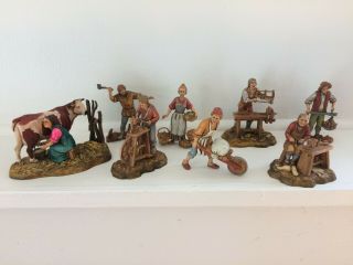 Nativity Scene Villagers Landi Presepio 3 " - 4 " Figurines - Set Of 11