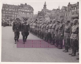 Signal Corps 8x10 Photo 2nd Division General Robertson W/ Russians In Pilsen 103