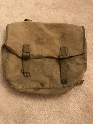 Ww2 U.  S.  Army 1943 Dated Musette Bag