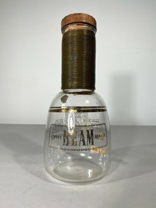 Jim Beam Bonded Pyrex Glass Whiskey Bottle Vintage 1950s Kentucky Bourbon Gold