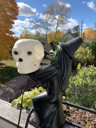 Vintage Halloween Witch/skull Blow Mold Light Up