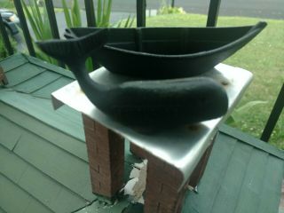 Virginia Metalcrafters Cast Iron Dory Boat & Moby Dick Whale.  Nantucket