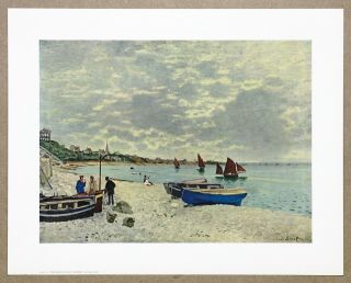 Claude Monet Beach At Saint Adresse Orignal 1st Printing1960s Lithograph