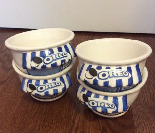 Oreo Cookie Ice Cream Shoppe Bowls - Set Of 4 Ceramic