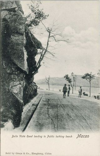 Macao China Belle Vista Road Leading To Public Bathing Beach Postcard G27