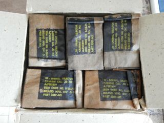 Wwii M1 Carbine Inland Disconnector 9 Springs Pouches 10 Per Pouch Nos