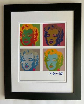 Andy Warhol 1984 Signed Marlyn Monroe Print Matted To Be Framed At11x14