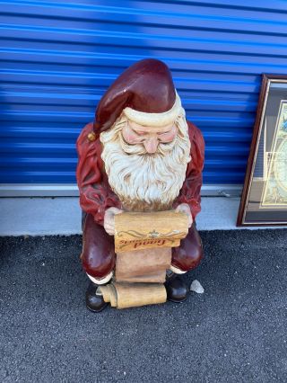 Very Rare Santa Clause Store Display Statue Sitting Checking Christmas List