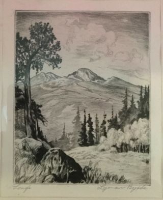 Listed Lyman Byxbe (1886 - 1980) Orig.  Pencil Signed Long’s Etching