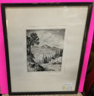 LISTED Lyman Byxbe (1886 - 1980) ORIG.  Pencil Signed LONG’S Etching 2
