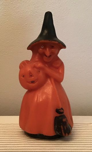 Vintage Fanny Farmer Old Time Candies Wax Halloween Candy Container 8” Tall