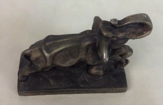 vintage Cast Iron Elephant & Tiger Door Stop Bookend Statue 2