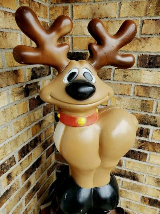 Vintage General Foam Blow Mold Smiling Reindeer Christmas Yard Decor 27 "