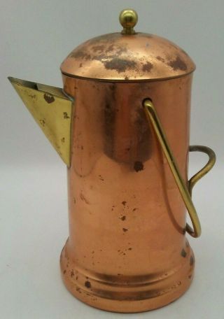 Vintage Copper Tea Coffee Pot - B&w Douro Portugal ? Warm Autumn Decor