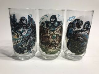 1976 Limited Edition Coca Cola King Kong Glasses - Set Of 3