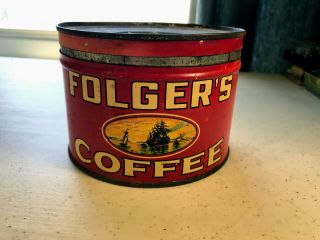 Vintage 1931 Folgers Coffee Can Golden Gate Folger 