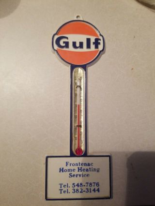 Pole Sign Thermometer,  Gulf Home Heating Service
