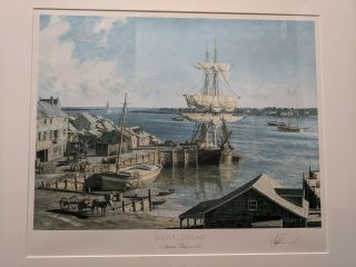 1987 Marblehead Appleton’s Wharf In 1850 - John Stobart -,  Signed