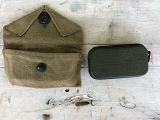 , Ww2 Us Army First Aid Pouch,  1942 W/ Carlisle Kit