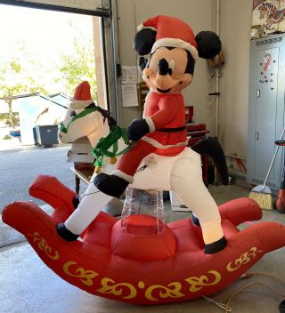 Disney Mickey Mouse 11ft Tall Christmas Airblown Inflatable By Gemmy Euc