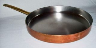 Paul Revere 11.  5 " Round & Low Copper Crepe - Flambe Pan W/stainless Steel Lining