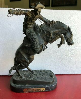 Fredric Remington Bronze “wooly Chaps” Cowboy Sculpture
