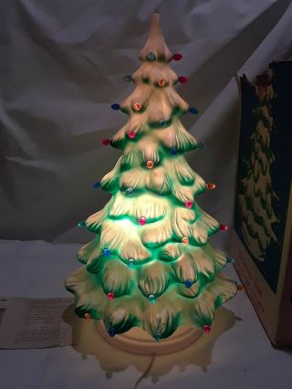 Vintage Union Products 21 " Blow Mold Electrified Plastic Christmas Tree 2854