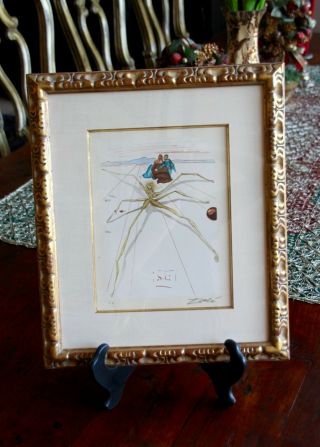 Salvador Dali 1960 Divine Comedy Woodcut Signed,  Purgatory 17 Arachne