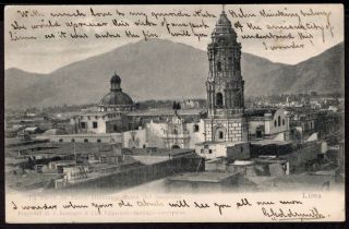 311 Peru Lima Torre De Sto.  Domingo Antes Del Incendio Undivided Postcard 1905