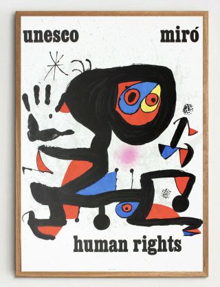Joan Miro Lithograph Poster For Unesco Human Rights Arte Paris 1974