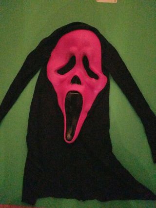 Vintage Fun World Div Fantastic Faces Gen 2 Scream Stalker Ghost Face Mask PINK 2