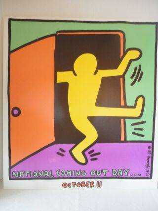 Haring,  Keith - National Coming Out Day 1988 Art Print Poster 24 " X 26 "