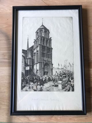 John Taylor Arms,  Kerr Eby “mediaeval Pageantry “framed Etching Print 1934