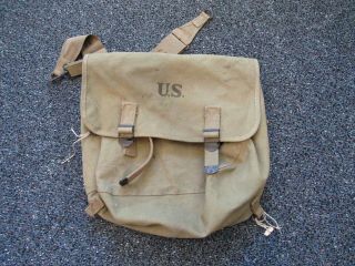 Wwii United States Army M - 1936 Mussette Bag With Shoulder Strap