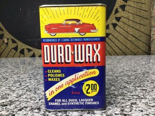 Vintage Nathan’s Duro - Wax Automotive Car Oil Service Station Advertising Tin Can