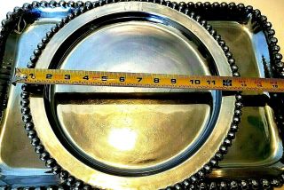 2 Food Serving Tray Platter Vintage Large Round Rectangular Set Of 2 Aluminum