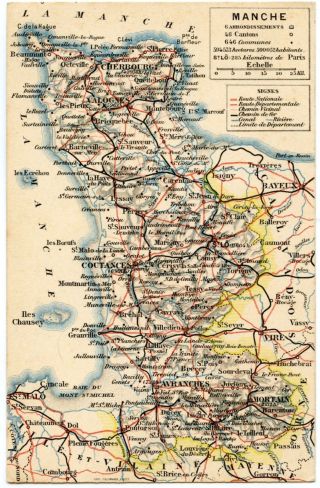 Le Département De La Manche.  50.  Carte Géographique.