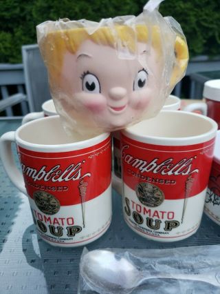 Vintage Campbell ' s soup Mugs,  Bowls,  tray,  dolly dingle cups,  spoon 3