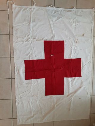 Wwii Red Cross Flag,  44 " X 67 " Medic Field Hospital Eto