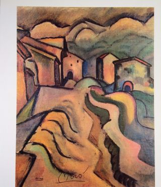 Joan Miro Hand Signed Signature Siurana,  The Village Lithograph
