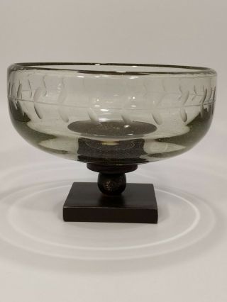 Gorgeous Artisan Quality Jan Barboglio Iron & Blown Glass Chalice Bowl
