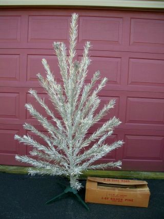 Vintage Aluminum Silver Christmas Tree,  6 Foot,  With All 46 Branches