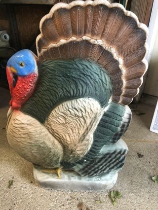 Vintage Thanksgiving Turkey Blow Mold Union Don Featherstone 25 " Tall