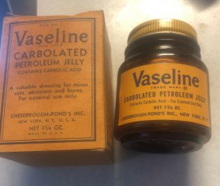 Vintage Vaseline Carbolated Petroleum Jelly Jar Box