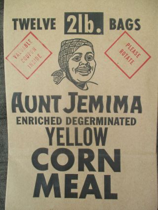 Vintage Mammy Corn Meal (?) Sack Brown Paper Bag