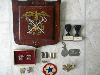 Us Army Wwii Insignia Grouping To Quartermaster Officer Lee Rupe Asn 20734037