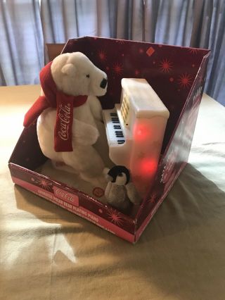 Coca - Cola Animated Piano Playing Polar Bear W/penguin - “lil St Nick”