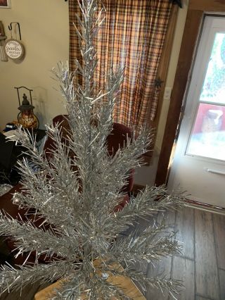 4.  5 Ft Antique Vintage Aluminum Silver Christmas Tree Sparkler Brand