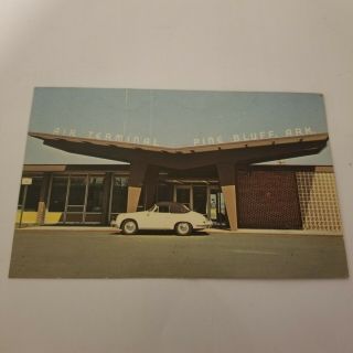 Air Terminal Building Grider Field Pine Bluff Arkansas Post Card 1969 Vtg Car