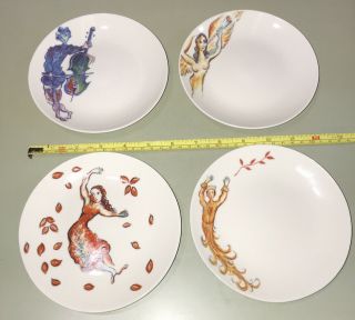 Marc Chagall Ceramic Plates,  Set Of 4 Designed For The Metropolitan Opera Guild